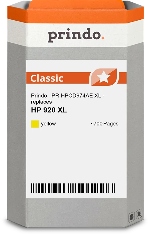 Prindo Classic XL Druckerpatrone kompatibel mit HP 920 XL Gelb