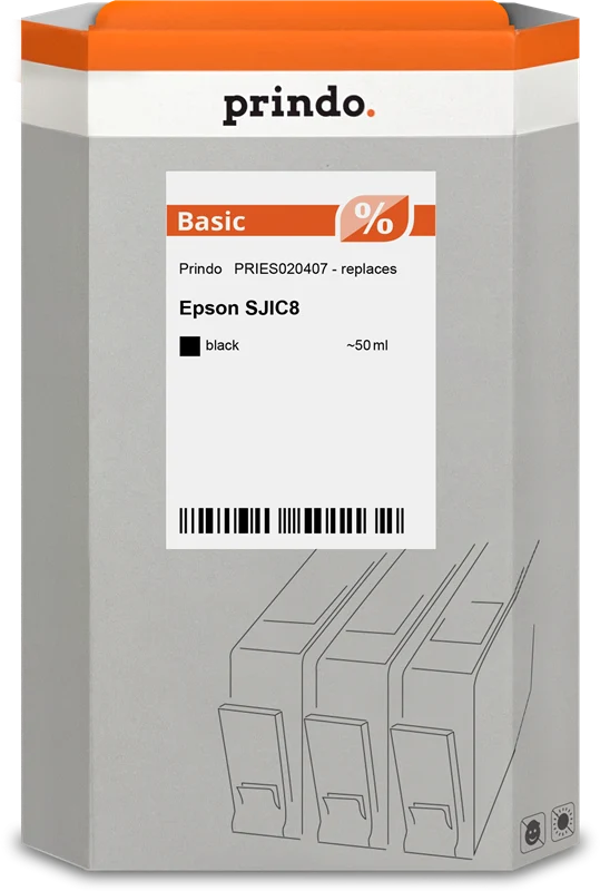Prindo Basic Druckerpatrone kompatibel mit Epson SJIC8 Schwarz