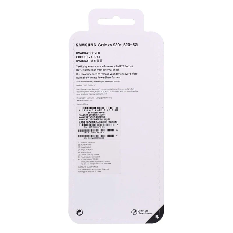 Samsung Kvadrat Cover Coque rot passend für Galaxy S20+