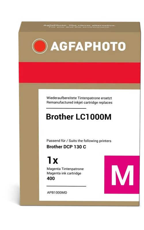 Agfa Photo Druckerpatrone kompatibel mit Brother LC1000M Magenta