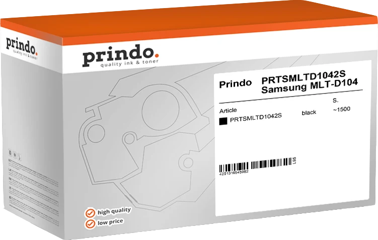 Prindo Classic Toner kompatibel mit Samsung MLT-D1042S Schwarz