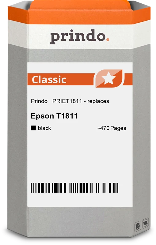 Prindo Classic XL Druckerpatrone kompatibel mit Epson 18 XL Schwarz