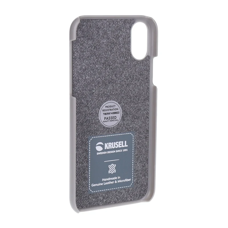 Krusell Cover Tanum für iPhone Xs grau/beige