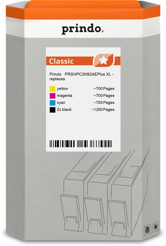 Prindo Classic XL Multipack kompatibel mit HP 920XL Schwarz/Cyan/Magenta/Gelb
