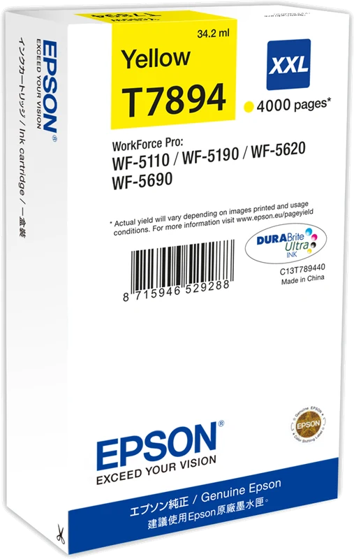 Epson T7894 XXL Gelb Druckerpatrone C13T789440