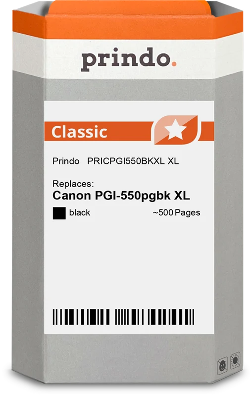 Prindo Classic XL Druckerpatrone kompatibel mit Canon PGI-550pgbk XL Schwarz
