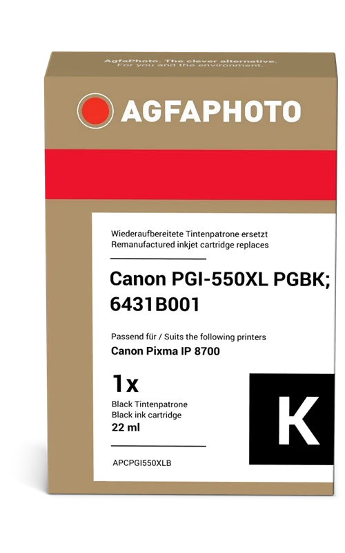 Agfa Photo XL Druckerpatrone kompatibel mit Canon PGI-550pgbk XL Schwarz