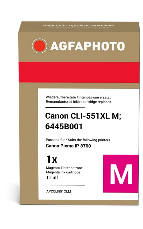 Agfa Photo XL Druckerpatrone kompatibel mit Canon CLI-551M XL Magenta