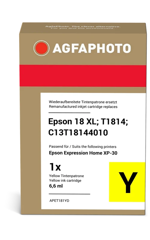 Agfa Photo XL Druckerpatrone kompatibel mit Epson 18 XL Gelb