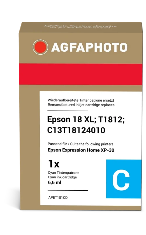 Agfa Photo XL Druckerpatrone kompatibel mit Epson 18 XL Cyan
