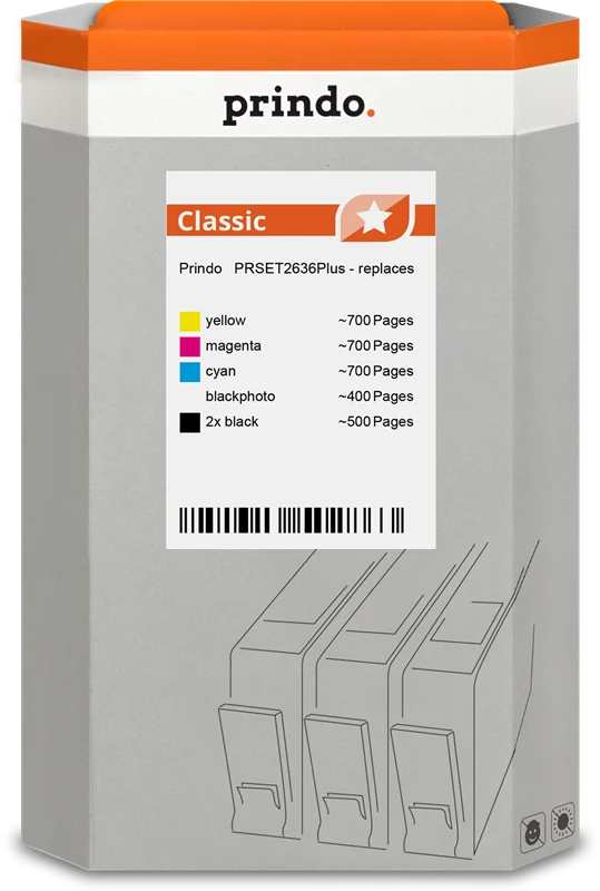 Prindo Classic Multipack kompatibel mit Epson 26 - T2616 Multipack