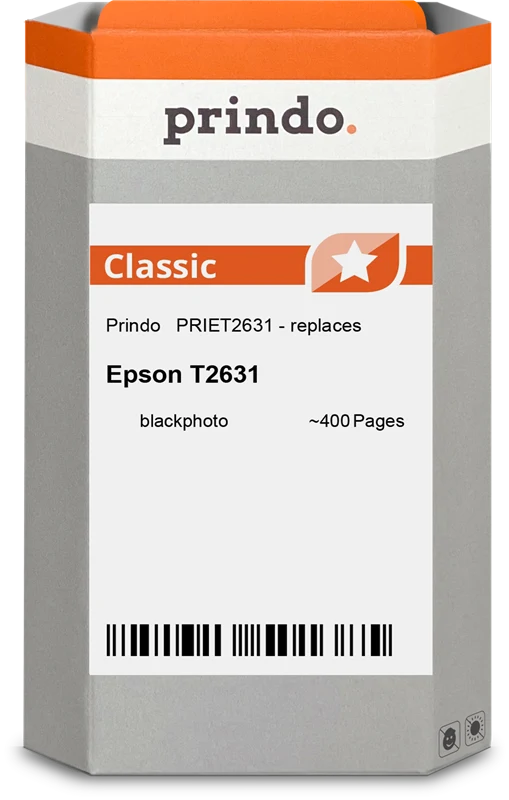 Prindo Classic XL Druckerpatrone kompatibel mit Epson 26 XL Photo Black