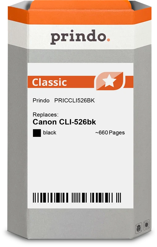 Prindo Classic Druckerpatrone kompatibel mit Canon CLI-526bk Schwarz