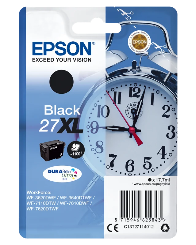 Epson 27 XL Schwarz Druckerpatrone C13T27114012