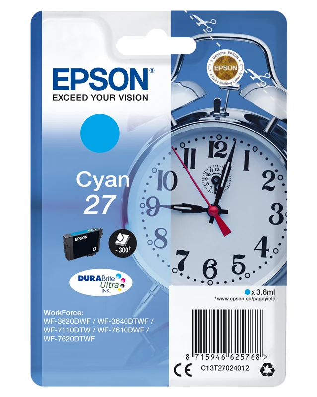 Epson 27 Cyan Druckerpatrone C13T27024012