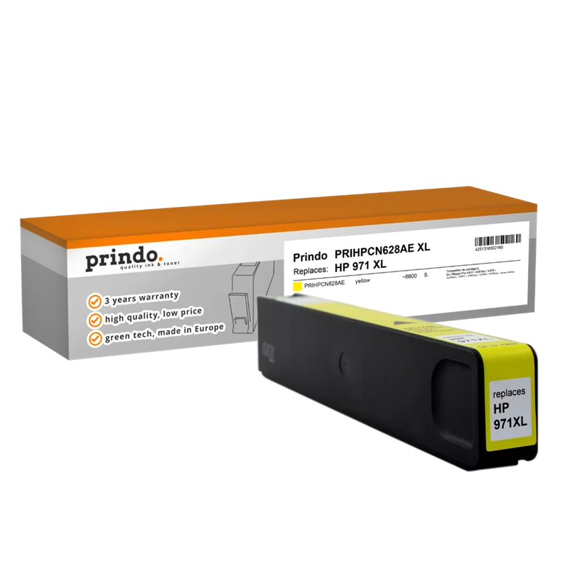 Prindo Classic XL Druckerpatrone kompatibel mit HP 971 XL Gelb