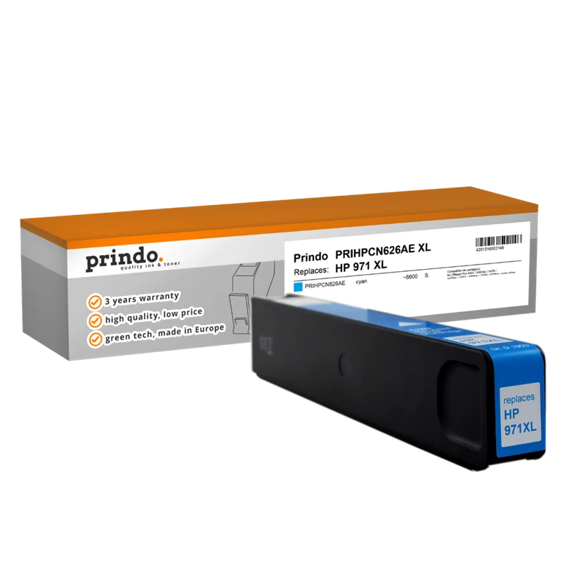Prindo Classic XL Druckerpatrone kompatibel mit HP 971 XL Cyan