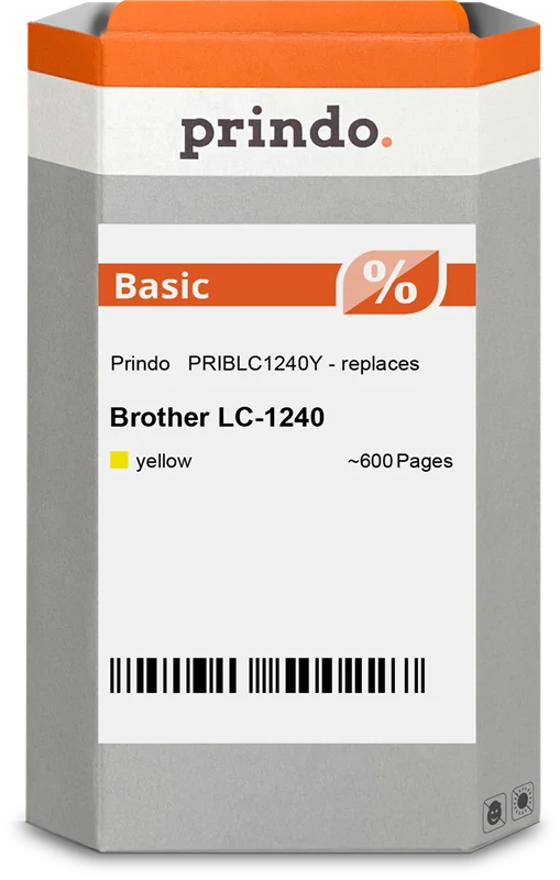Prindo Basic Druckerpatrone kompatibel mit Brother LC1240Y Gelb