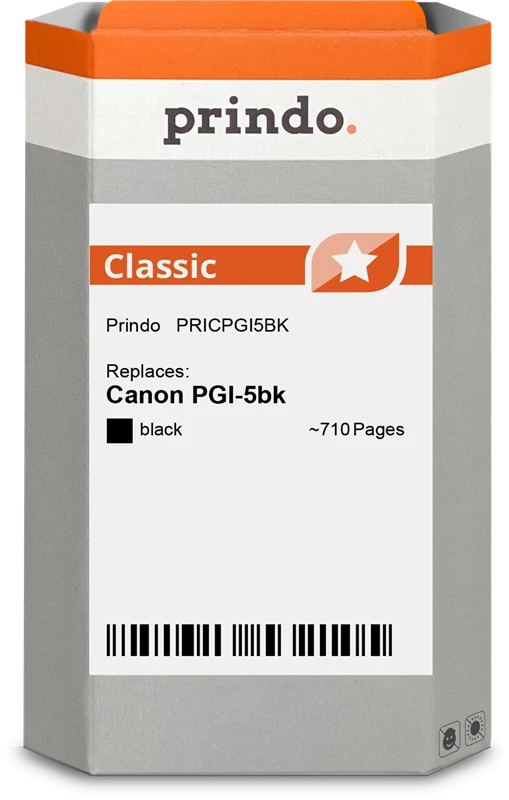 Prindo Classic Druckerpatrone kompatibel mit Canon PGI-5bk Schwarz