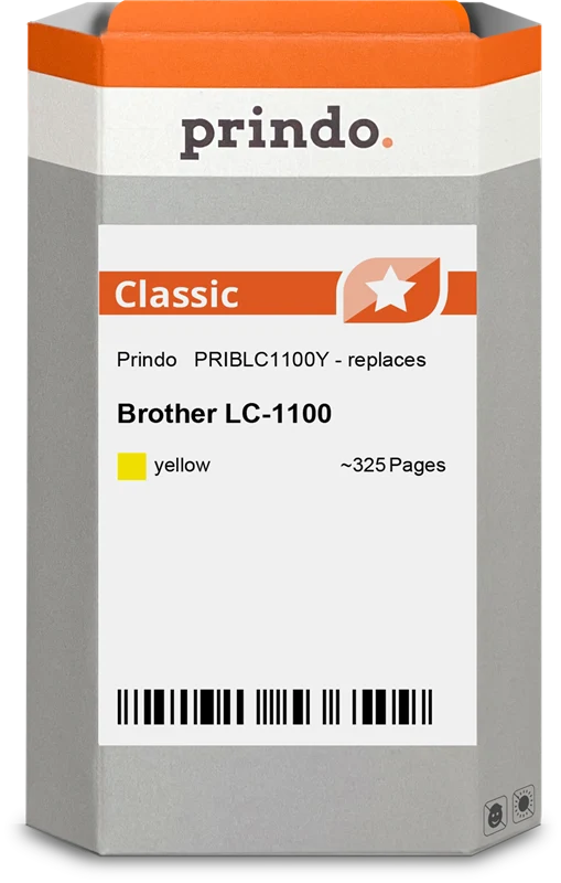 Prindo Classic Druckerpatrone kompatibel mit Brother LC1100Y Gelb