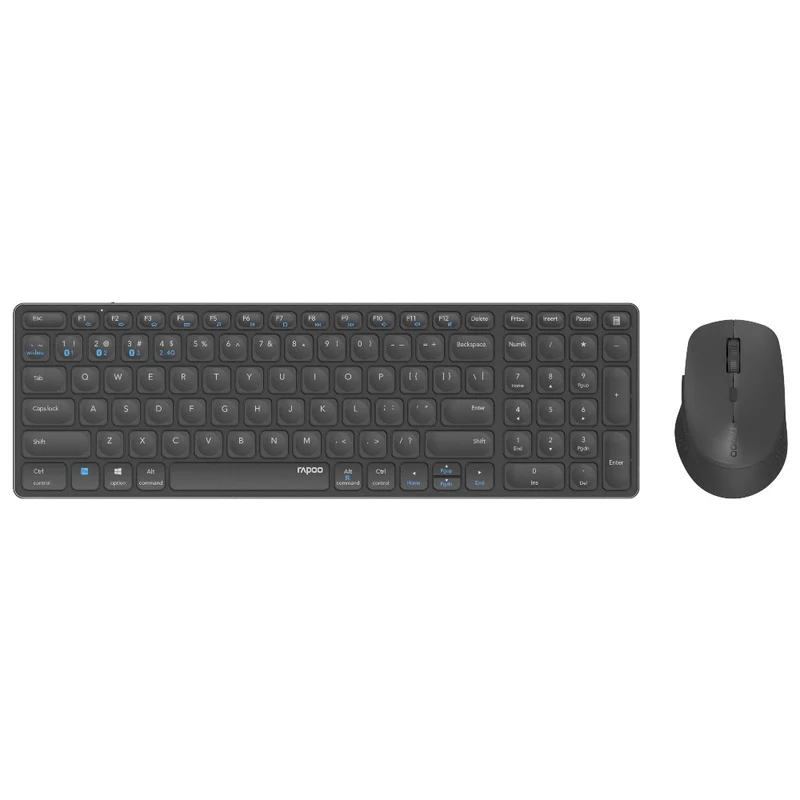 Rapoo 9700M Drahtloses Multimode Blade Combo Compact Set, QWERTY US - Dunkelgrau