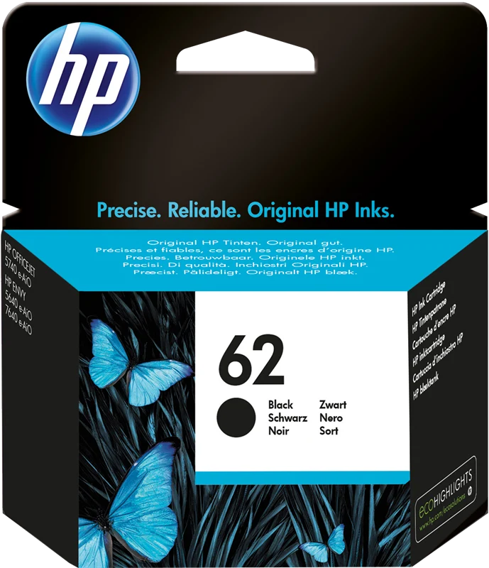 HP 62 Schwarz Druckerpatrone C2P04AE