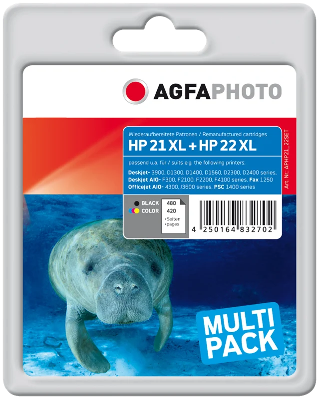 Agfa Photo Multipack kompatibel mit HP 21+22 Multipack Schwarz/mehrere Farben