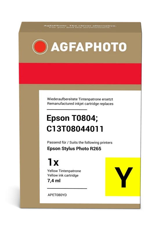Agfa Photo Druckerpatrone kompatibel mit Epson T0804 Gelb