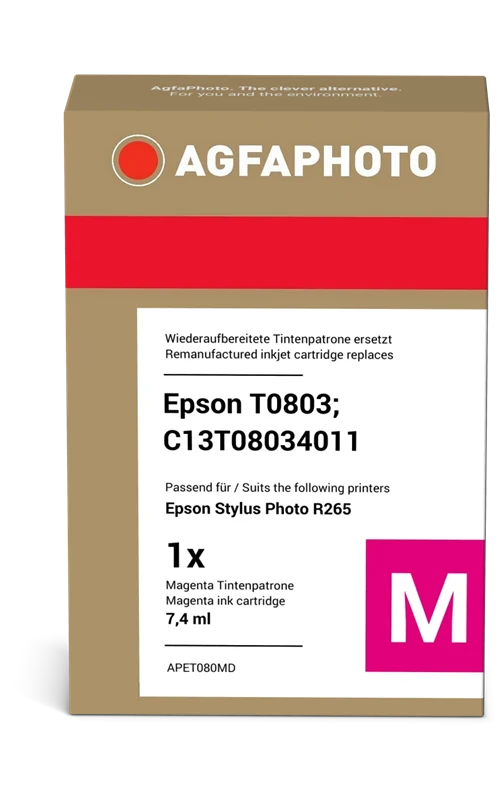 Agfa Photo Druckerpatrone kompatibel mit Epson T0803 Magenta