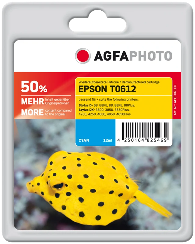 Agfa Photo Druckerpatrone kompatibel mit Epson T0612 Cyan