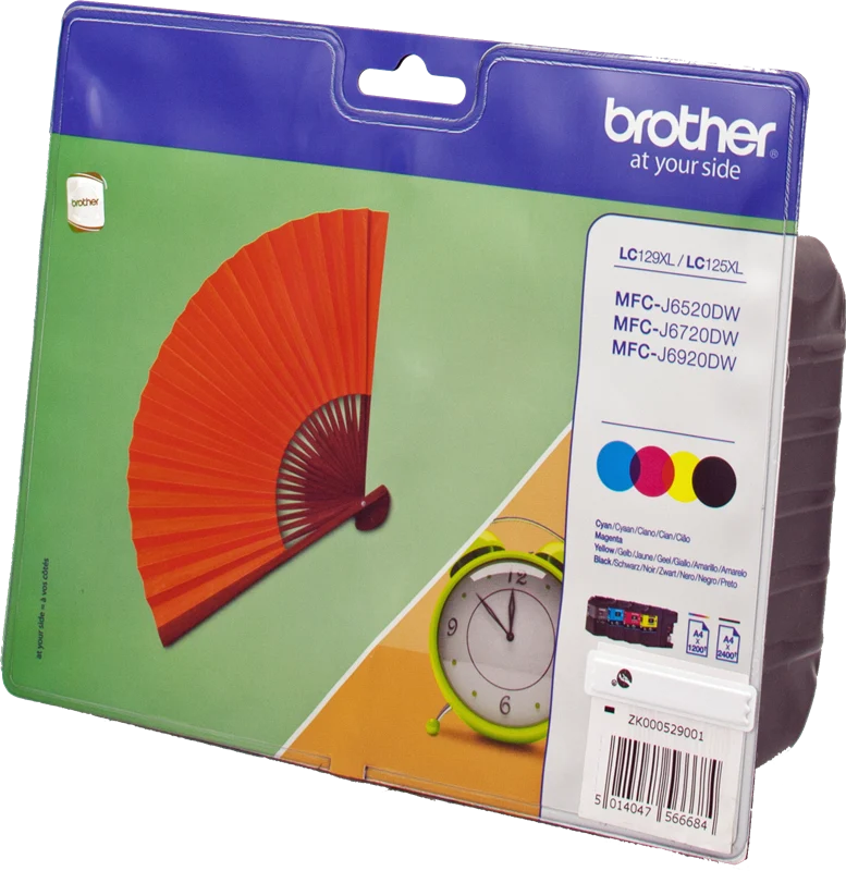 Brother LC-129XL+LC-125XL Multipack Schwarz/Cyan/Magenta/Gelb