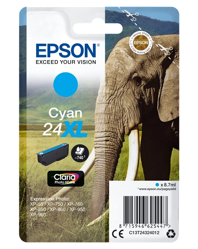 Epson 24 XL Cyan Druckerpatrone C13T24324012