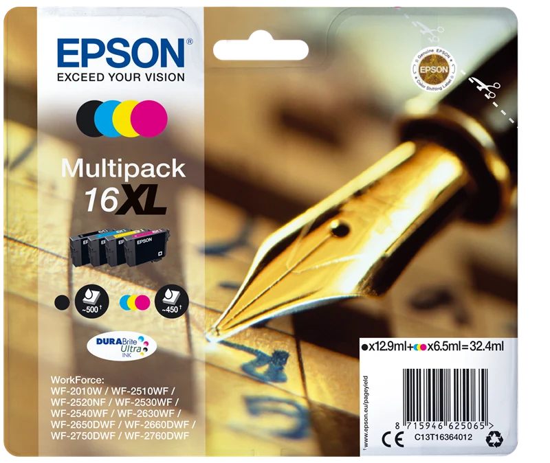 Epson 16 XL Multipack Schwarz/Cyan/Magenta/Gelb