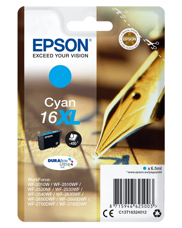 Epson 16 XL Cyan Druckerpatrone C13T16324012