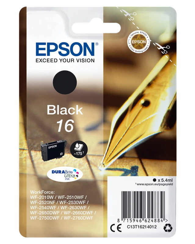 Epson 16 Schwarz Druckerpatrone C13T16214012