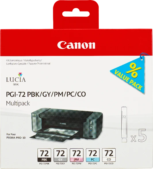 Canon PGI-72 Multipack 5-farbig (PBK/GY/PM/PC/CO)