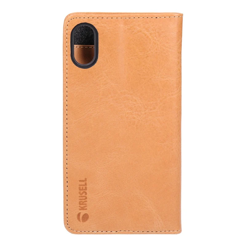 Krusell SUNNE Wallet hellbraun aus echtem Leder passend für Apple iPhone X