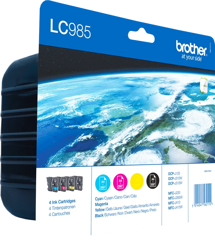 Brother LC-985 Multipack Schwarz/Cyan/Magenta/Gelb