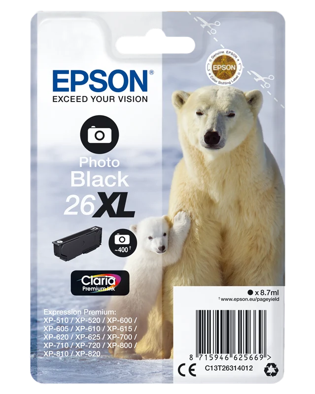 Epson 26 XL Photo Black Druckerpatrone C13T26314010