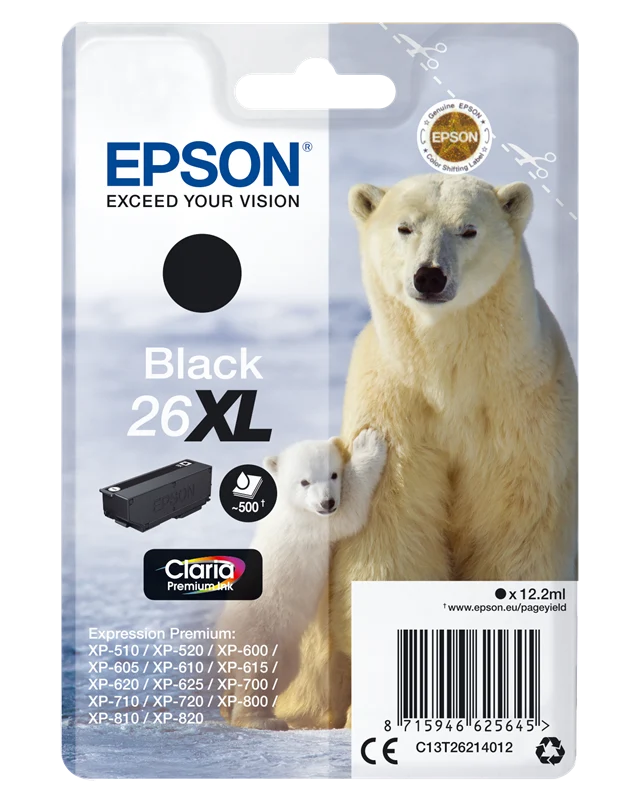 Epson 26 XL Schwarz Druckerpatrone C13T26214012