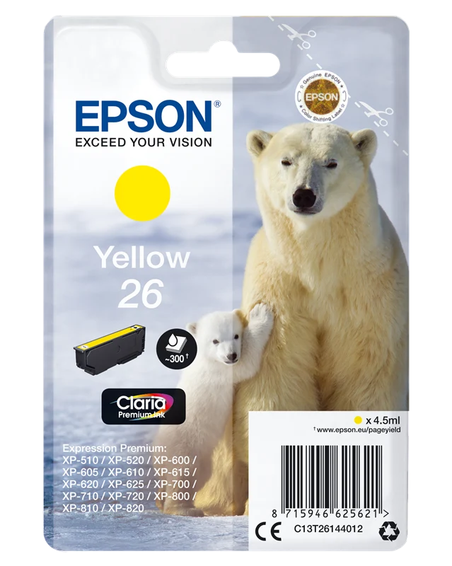 Epson 26 Gelb Druckerpatrone C13T26144012