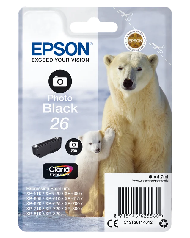 Epson 26 Photo Black Druckerpatrone C13T26114012