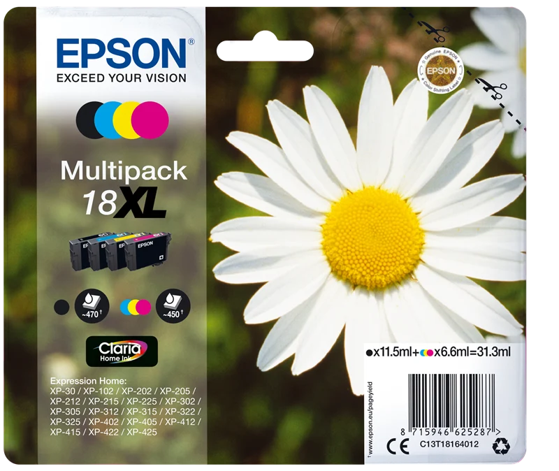 Epson 18 XL Multipack Schwarz/Cyan/Magenta/Gelb
