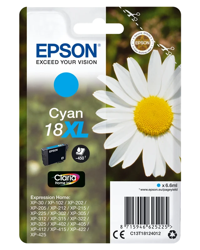 Epson 18 XL Cyan Druckerpatrone C13T18124012