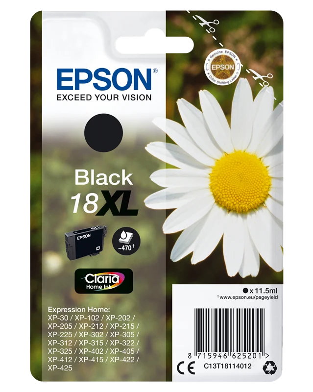 Epson 18 XL Schwarz Druckerpatrone C13T18114012