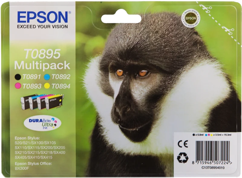 Epson T0895 Multipack Schwarz/Cyan/Magenta/Gelb