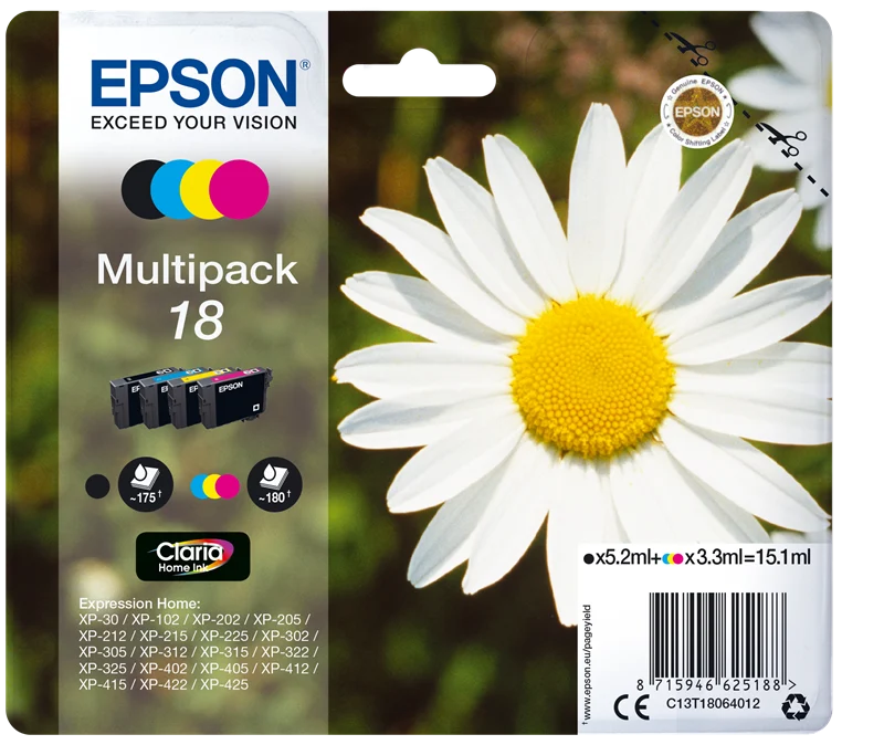 Epson 18 Multipack Schwarz/Cyan/Magenta/Gelb