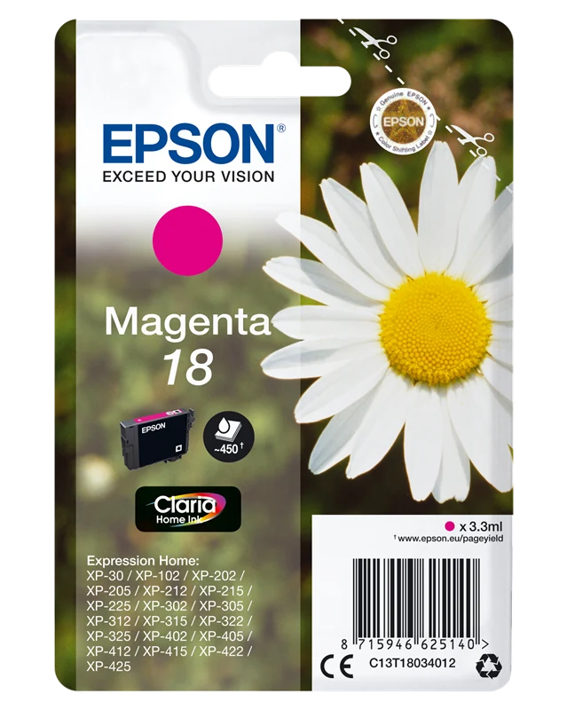 Epson 18 Magenta Druckerpatrone C13T18034012