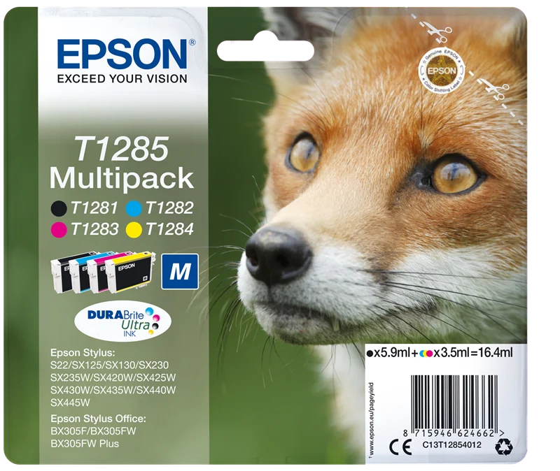 Epson T1285 Multipack Schwarz/Cyan/Magenta/Gelb