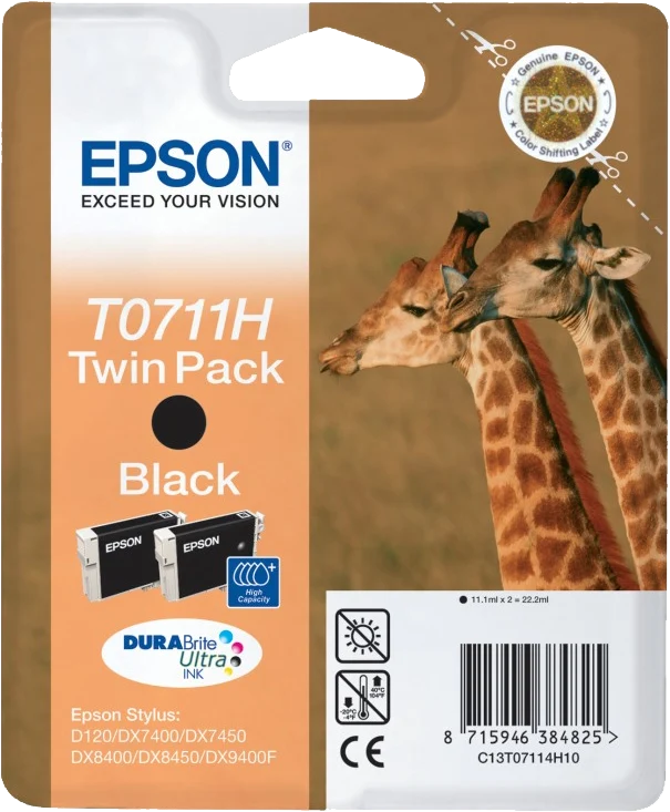 Epson T0711H Twin Pack Schwarz